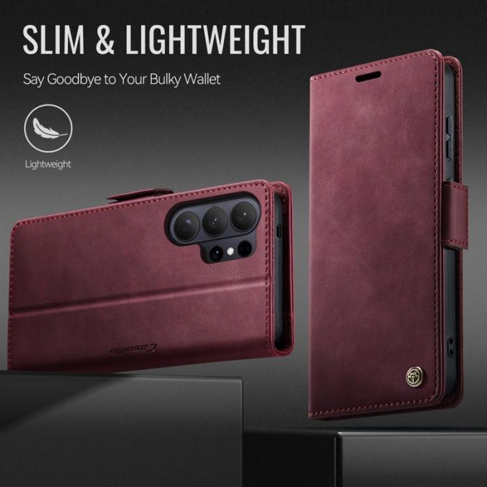 Caseme - CaseMe Plånboksfodral för Samsung Galaxy S26 Ultra Äkta läder RFID - Röd