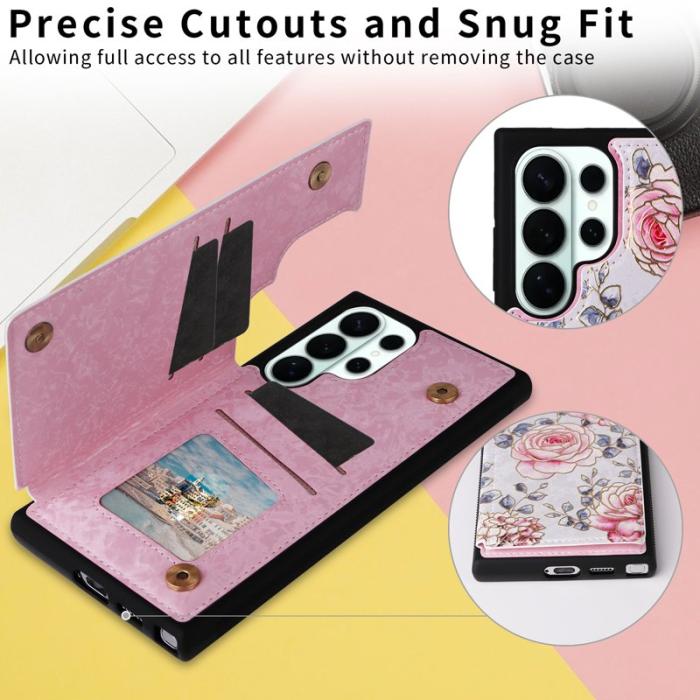 OEM - Mobilfodral för Samsung Galaxy S26 Ultra Äkta läder RFID - Rosa