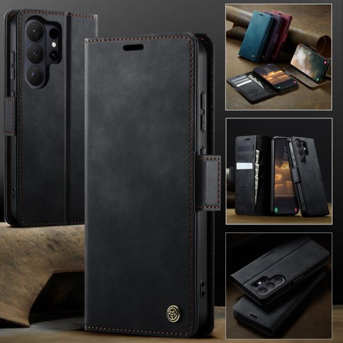 Caseme - CaseMe Plånboksfodral för Samsung Galaxy S26 Ultra Äkta läder RFID - Svart