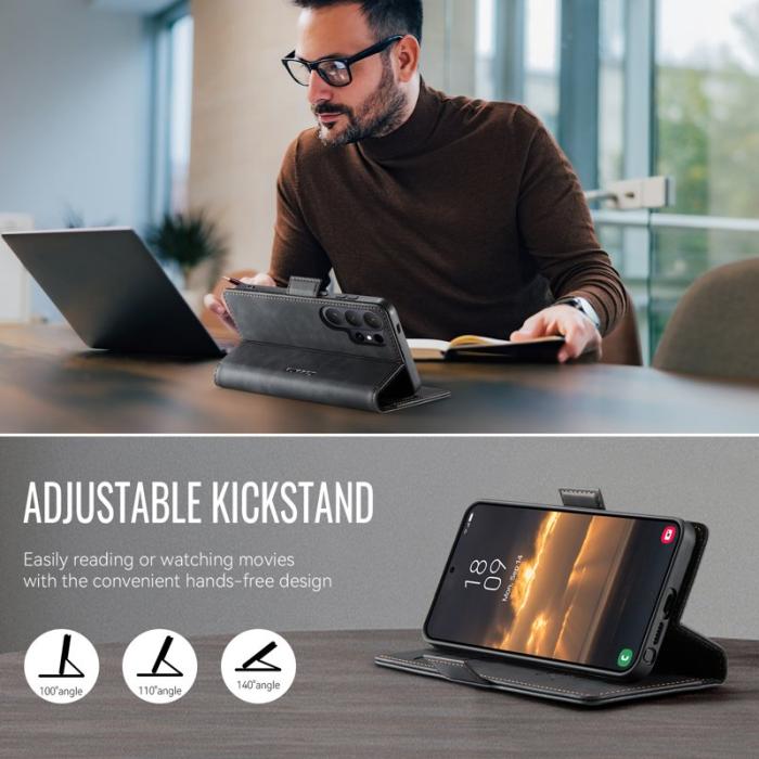 Caseme - CaseMe Plånboksfodral för Samsung Galaxy S26 Ultra Äkta läder RFID - Svart