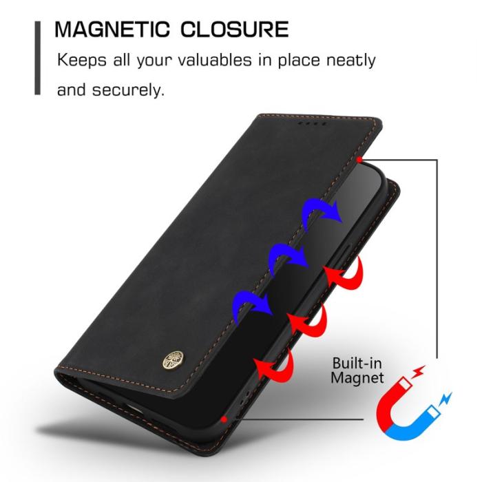 OEM - Plånboksfodral för Samsung Galaxy S26 Ultra Äkta läder RFID - Svart