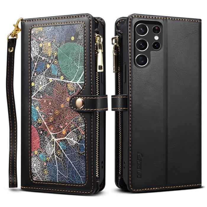 ESEBLE - ESEBLE Mobilfodral för Samsung Galaxy S26 Ultra Äkta läder RFID - Svart