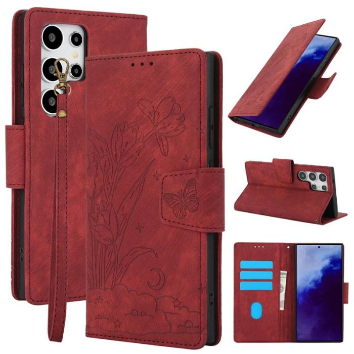 OEM - Plånboksfodral för Samsung Galaxy S26 Ultra Äkta läder - Röd