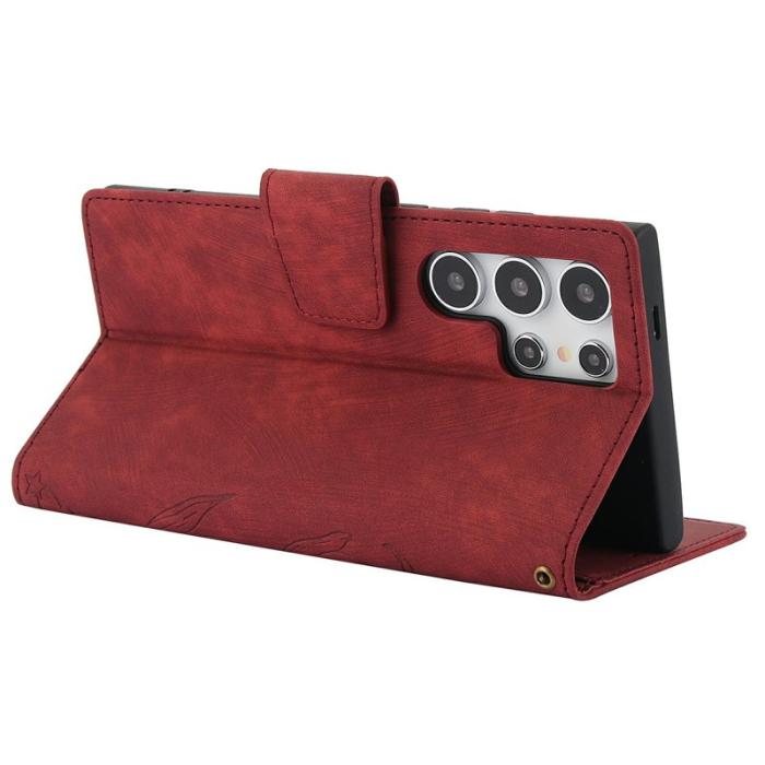 OEM - Plånboksfodral för Samsung Galaxy S26 Ultra Äkta läder - Röd