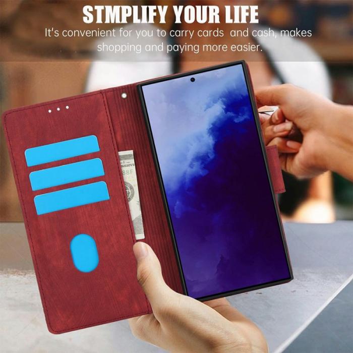 OEM - Plånboksfodral för Samsung Galaxy S26 Ultra Äkta läder - Röd