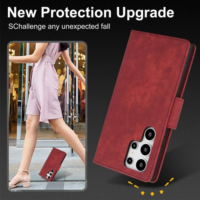 OEM - Plånboksfodral för Samsung Galaxy S26 Ultra Äkta läder - Röd