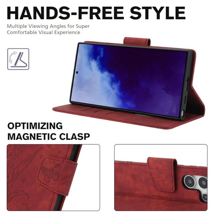 OEM - Plånboksfodral för Samsung Galaxy S26 Ultra Äkta läder - Röd