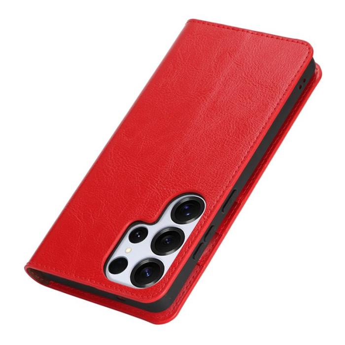 OEM - Plånboksfodral för Samsung Galaxy S26 Ultra Äkta läder - Röd