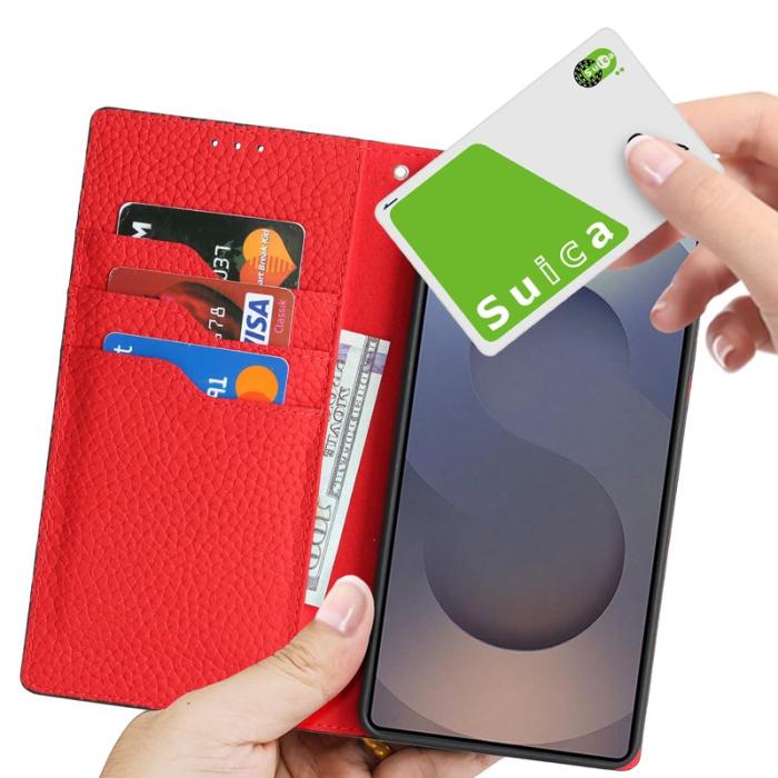 OEM - Plånboksfodral för Samsung Galaxy S26 Ultra Äkta läder - Röd