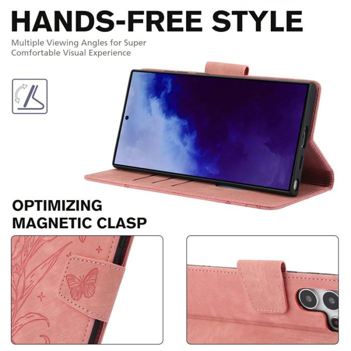 OEM - Plånboksfodral för Samsung Galaxy S26 Ultra Äkta läder - Rosa