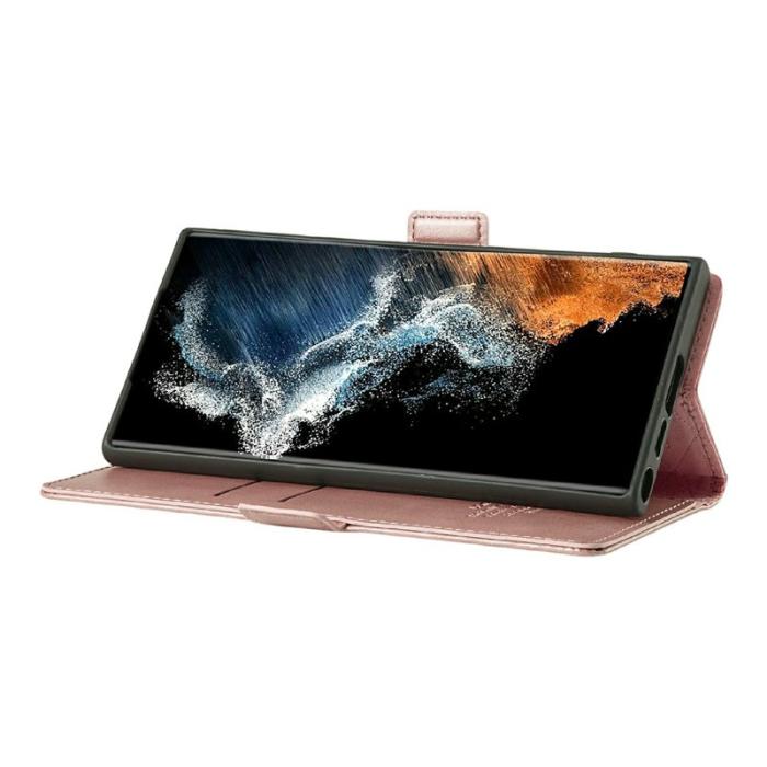 LC.imeeke - LC.IMEEKE Plånboksfodral för Samsung Galaxy S26 Ultra Äkta läder - Roséguld