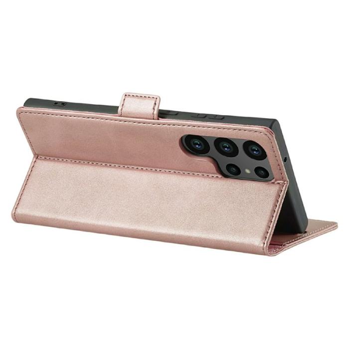 LC.imeeke - LC.IMEEKE Plånboksfodral för Samsung Galaxy S26 Ultra Äkta läder - Roséguld