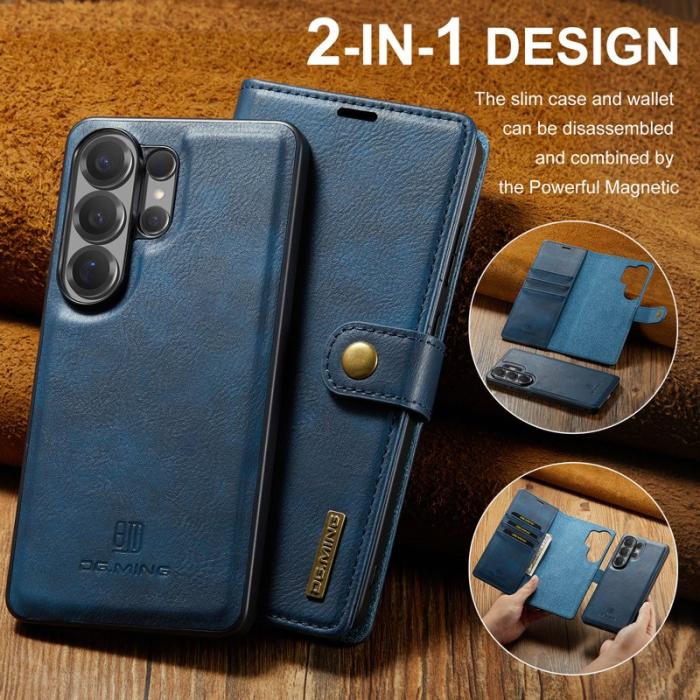 DG.MING - DG.Ming Plånboksfodral för Samsung Galaxy S26 Ultra Äkta läder Ställ - Blå
