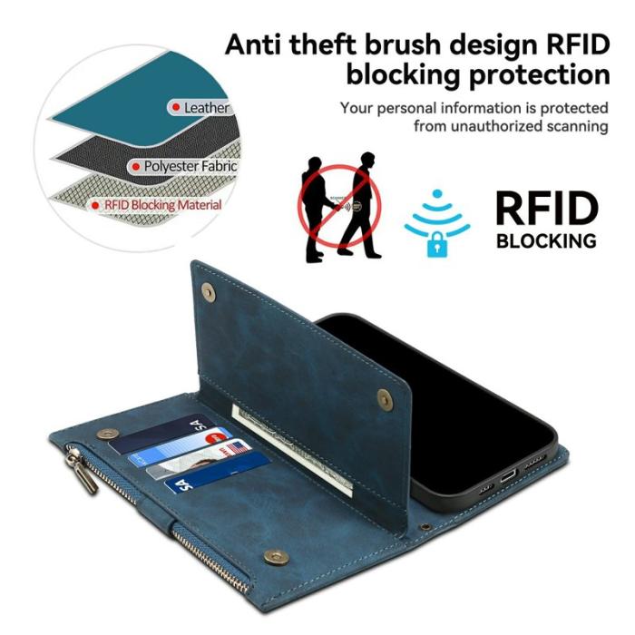 ESEBLE - ESEBLE Plånboksfodral för Samsung Galaxy S26 Ultra Äkta läder Ställ - Blå