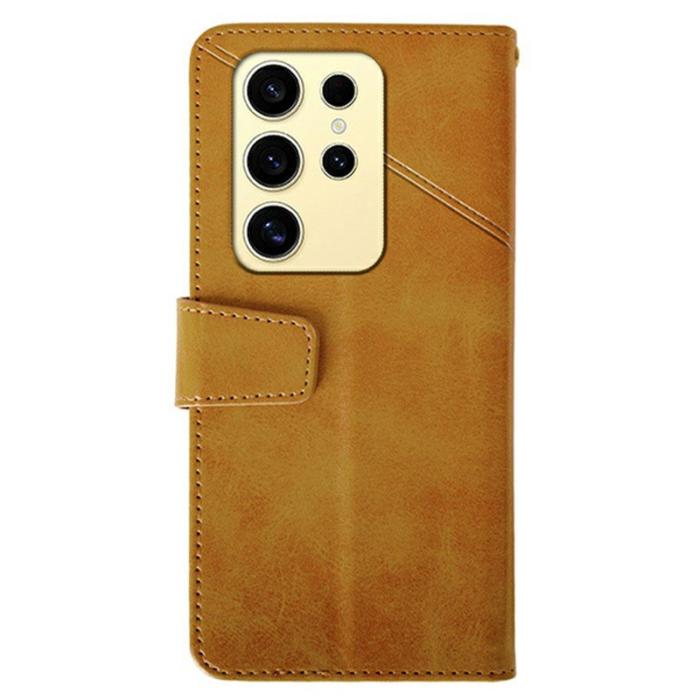 IDEWEI - IDEWEI Plånboksfodral för Samsung Galaxy S26 Ultra Konstläder Ställ - Brun