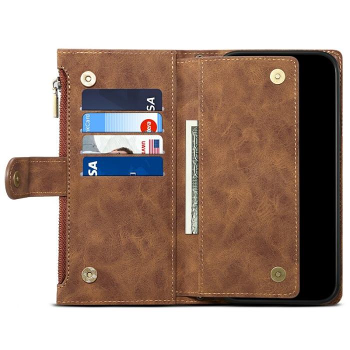 ESEBLE - ESEBLE Plånboksfodral för Samsung Galaxy S26 Ultra Äkta läder Ställ - Brun