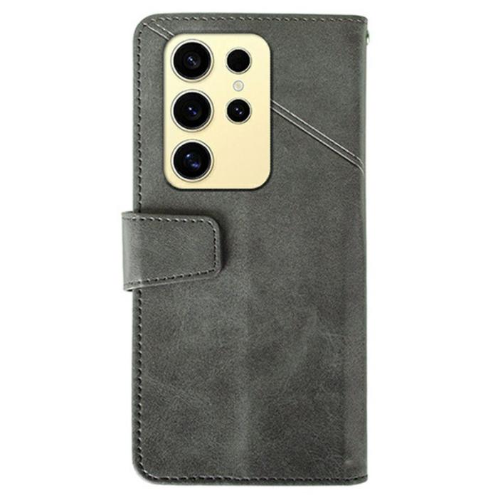 IDEWEI - IDEWEI Plånboksfodral för Samsung Galaxy S26 Ultra Konstläder Ställ - Grå