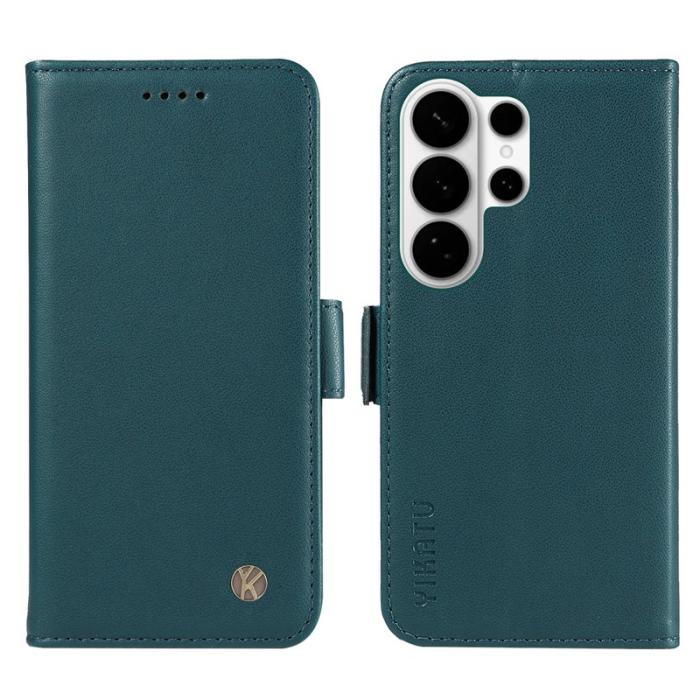 YIKATU - YIKATU Plånboksfodral för Samsung Galaxy S26 Ultra Äkta läder Ställ - Grön