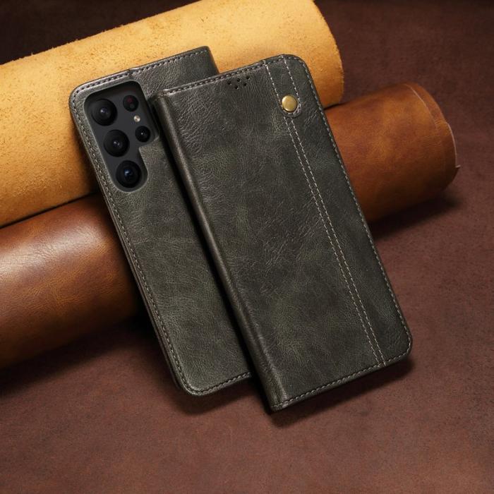 OEM - Plånboksfodral för Samsung Galaxy S26 Ultra Äkta läder Ställ - Grön