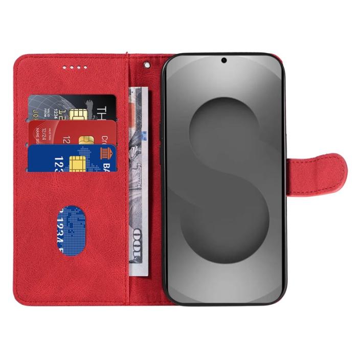 OEM - Plånboksfodral för Samsung Galaxy S26 Ultra Äkta läder Ställ - Röd