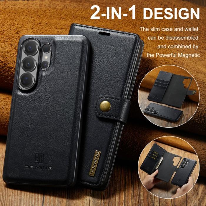 DG.MING - DG.Ming Plånboksfodral för Samsung Galaxy S26 Ultra Äkta läder Ställ - Svart