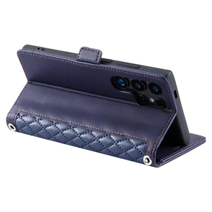 OEM - Plånboksfodral för Samsung Galaxy S26 Ultra Konstläder Stativ - Blå