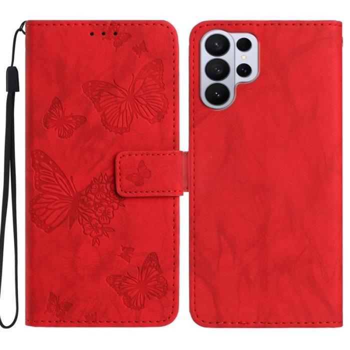 OEM - Plånboksfodral för Samsung Galaxy S26 Ultra Konstläder Stativ - Röd