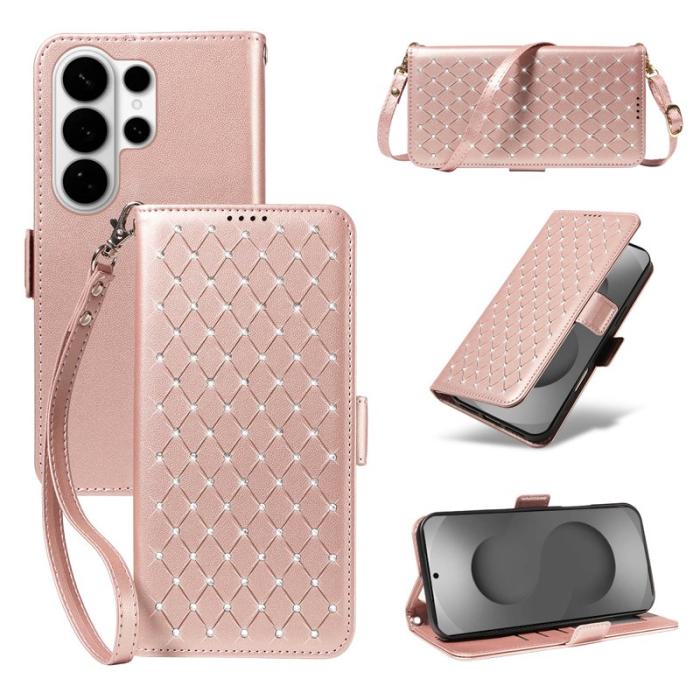 OEM - Plånboksfodral för Samsung Galaxy S26 Ultra Konstläder Stativ - Roséguld