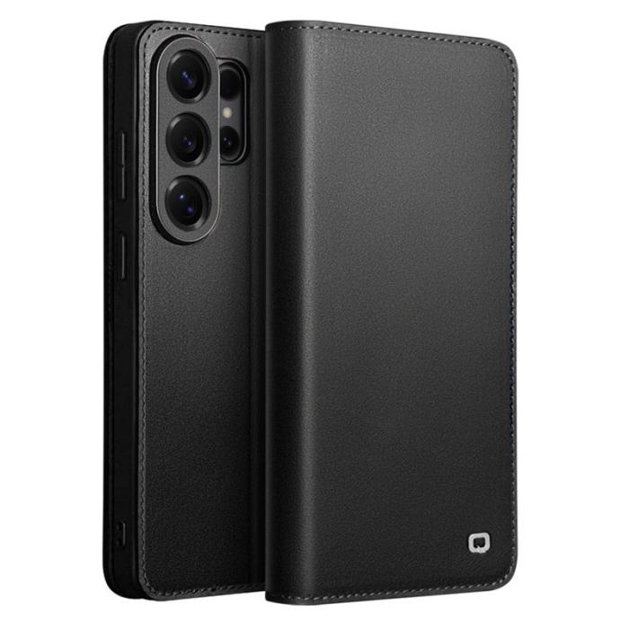 QIALINO - Qialino Plånboksfodral för Samsung Galaxy S26 Ultra Äkta läder - Svart