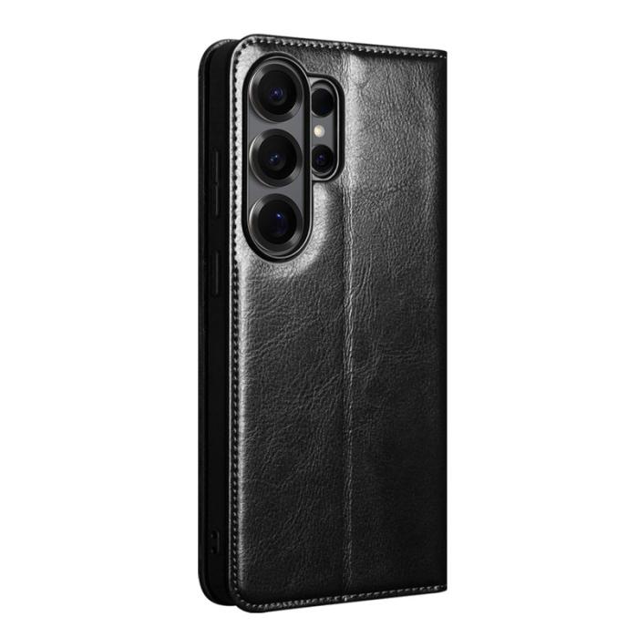 QIALINO - Qialino Plånboksfodral för Samsung Galaxy S26 Ultra Äkta läder - Svart