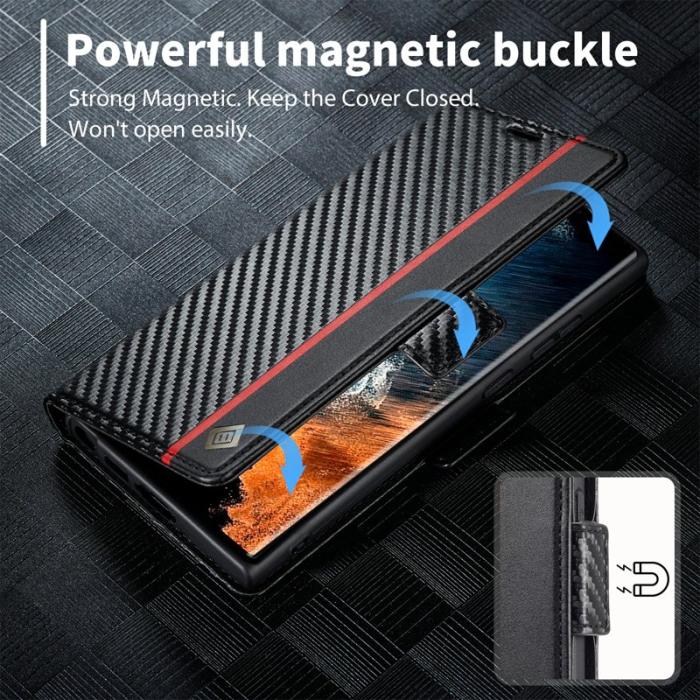 LC.imeeke - LC.IMEEKE Plånboksfodral för Samsung Galaxy S26 Ultra Konstläder - Svart