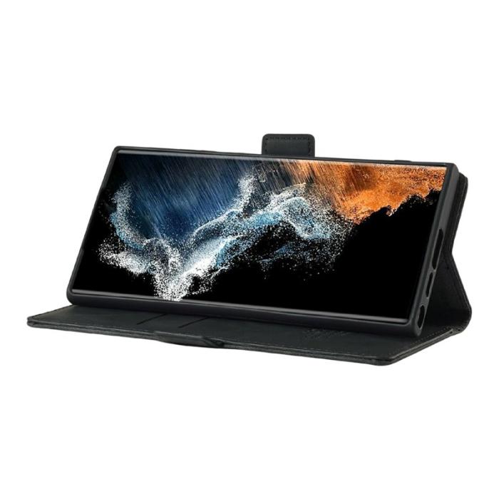 LC.imeeke - LC.IMEEKE Plånboksfodral för Samsung Galaxy S26 Ultra Konstläder - Svart