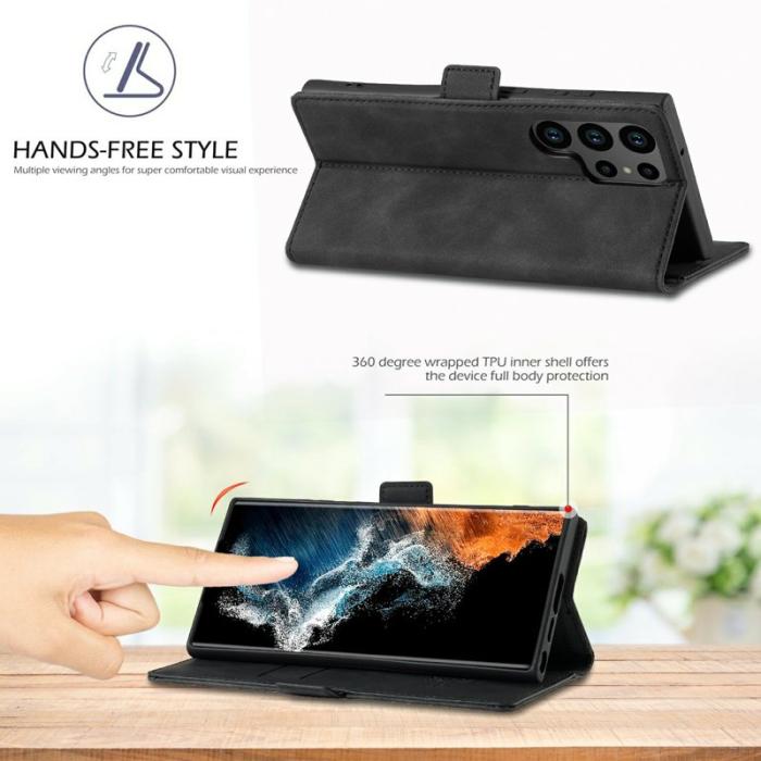 LC.imeeke - LC.IMEEKE Plånboksfodral för Samsung Galaxy S26 Ultra Konstläder - Svart