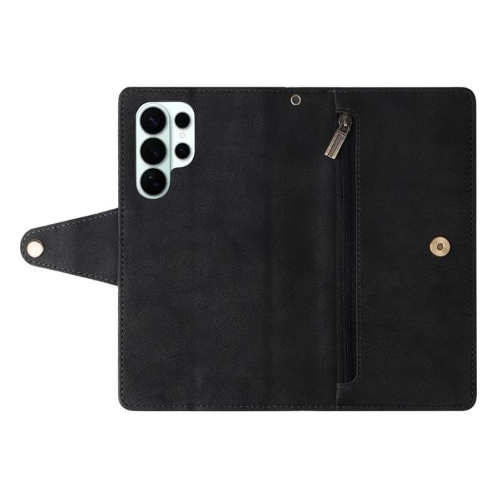 OEM - Plånboksfodral för Samsung Galaxy S26 Ultra Konstläder - Svart