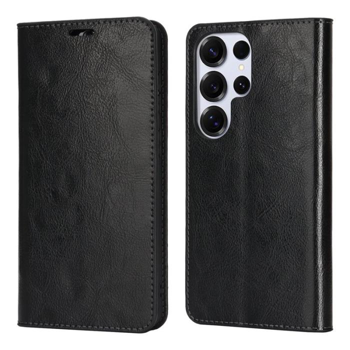 OEM - Plånboksfodral för Samsung Galaxy S26 Ultra Äkta läder - Svart