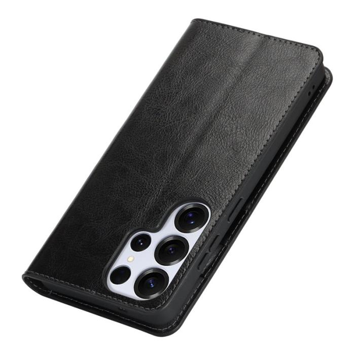 OEM - Plånboksfodral för Samsung Galaxy S26 Ultra Äkta läder - Svart