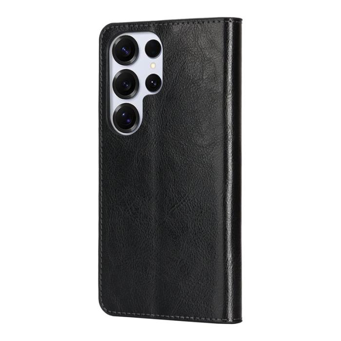OEM - Plånboksfodral för Samsung Galaxy S26 Ultra Äkta läder - Svart