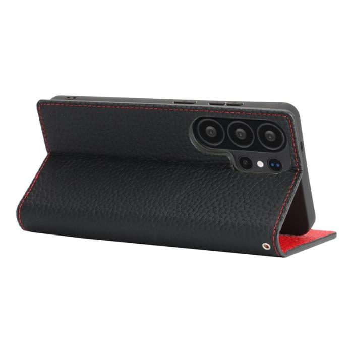 OEM - Plånboksfodral för Samsung Galaxy S26 Ultra Äkta läder - Svart