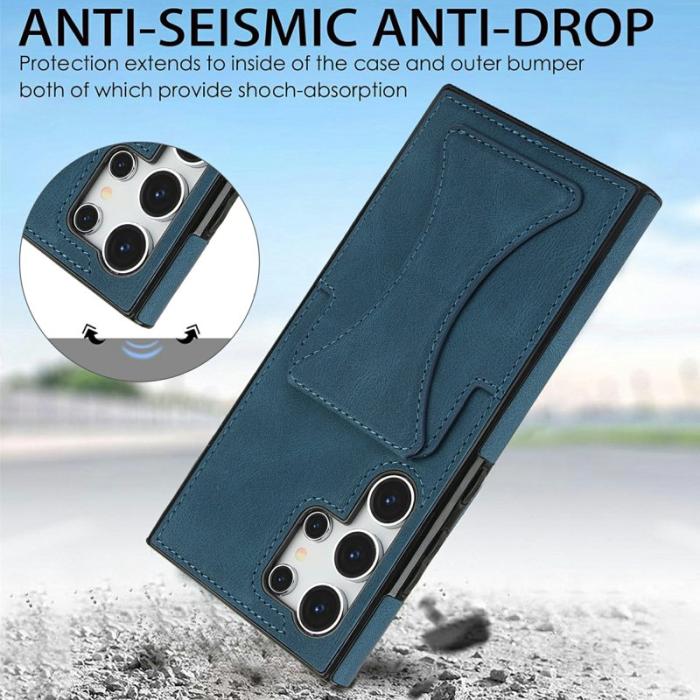 OEM - Mobilfodral för Samsung Galaxy S26 Ultra Konstläder + TPU - Blå