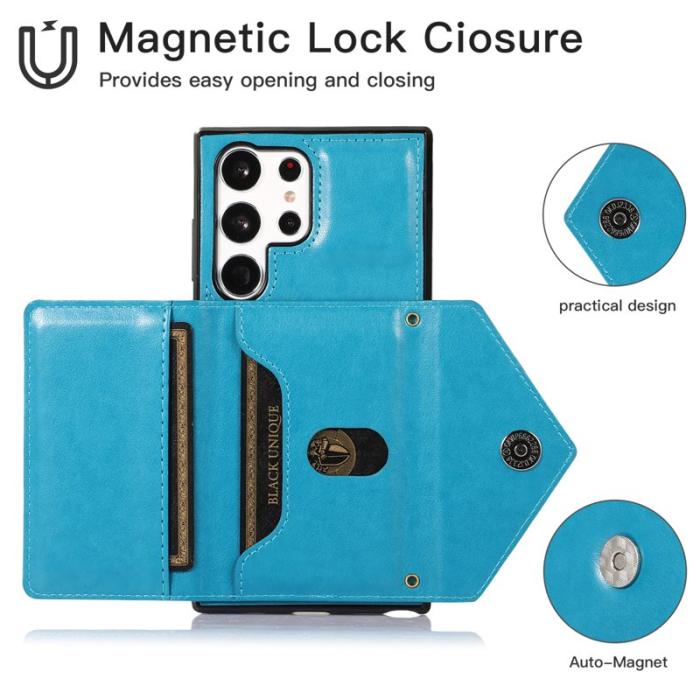 OEM - Mobilfodral för Samsung Galaxy S26 Ultra Konstläder + TPU - Blå