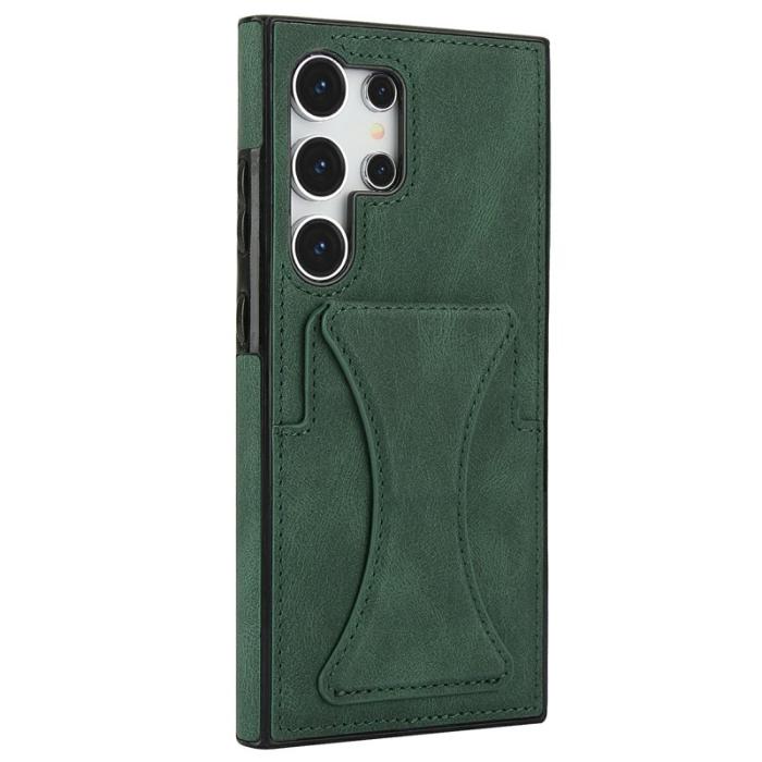 OEM - Mobilfodral för Samsung Galaxy S26 Ultra Konstläder + TPU - Grön