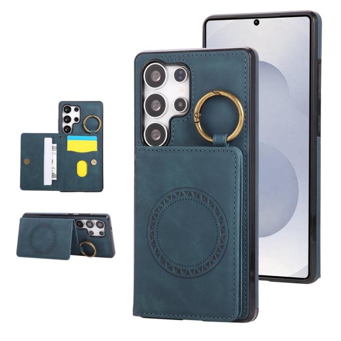 OEM - Mobilfodral för Samsung Galaxy S26 Ultra Konstläder + TPU - Grön