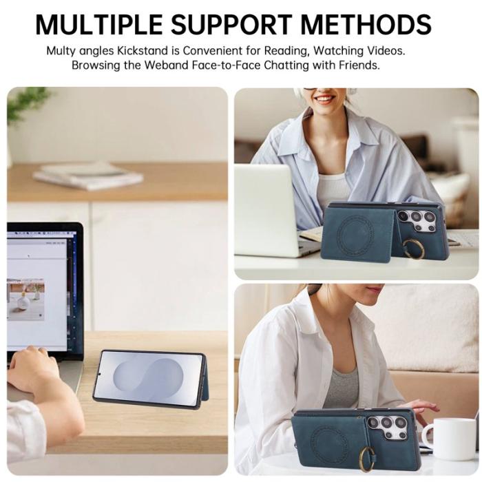 OEM - Mobilfodral för Samsung Galaxy S26 Ultra Konstläder + TPU - Grön