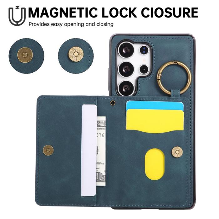 OEM - Mobilfodral för Samsung Galaxy S26 Ultra Konstläder + TPU - Grön