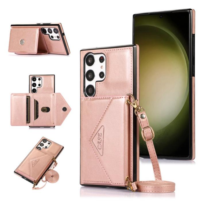 OEM - Mobilfodral för Samsung Galaxy S26 Ultra Konstläder + TPU - Roséguld