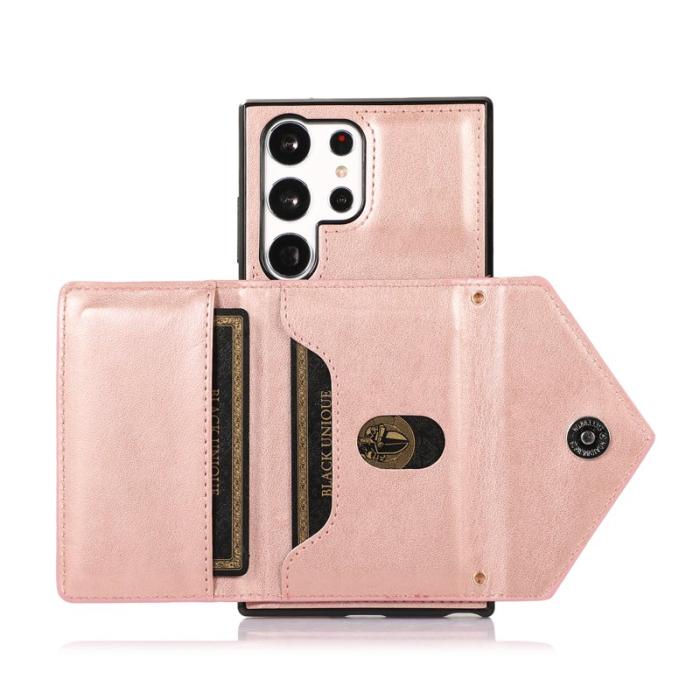 OEM - Mobilfodral för Samsung Galaxy S26 Ultra Konstläder + TPU - Roséguld