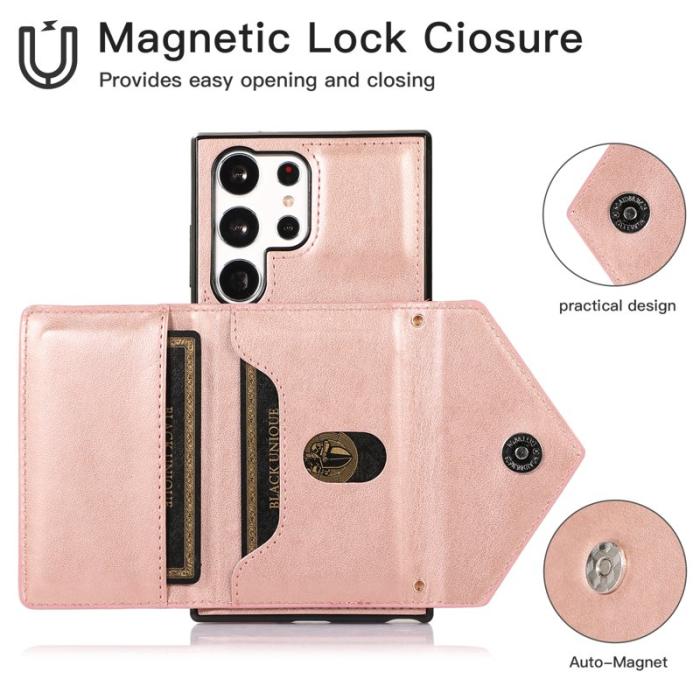 OEM - Mobilfodral för Samsung Galaxy S26 Ultra Konstläder + TPU - Roséguld