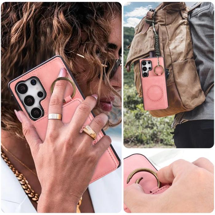 OEM - Mobilfodral för Samsung Galaxy S26 Ultra Konstläder + TPU - Roséguld