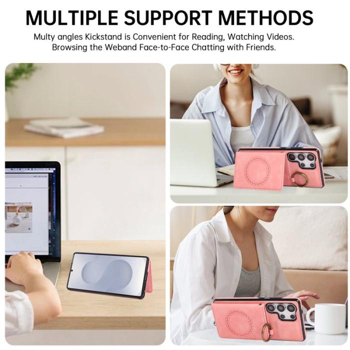 OEM - Mobilfodral för Samsung Galaxy S26 Ultra Konstläder + TPU - Roséguld