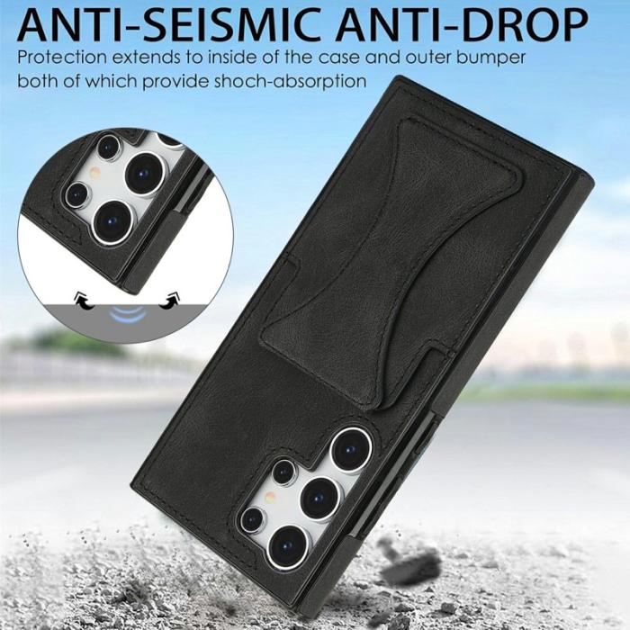 OEM - Mobilfodral för Samsung Galaxy S26 Ultra Konstläder + TPU - Svart